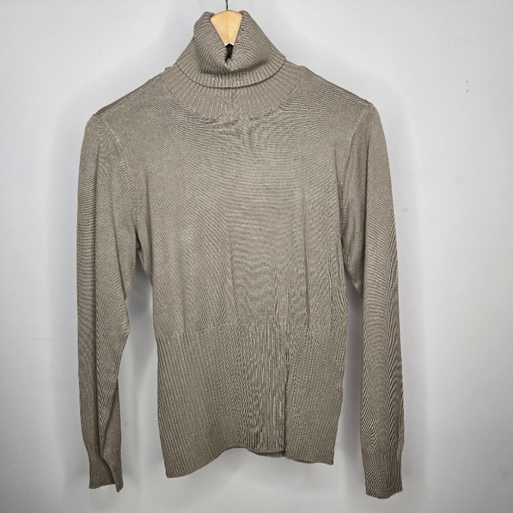 Whisper Knit by Louis Dell'Olio Women's Taupe Turtleneck Sweater Size Small
